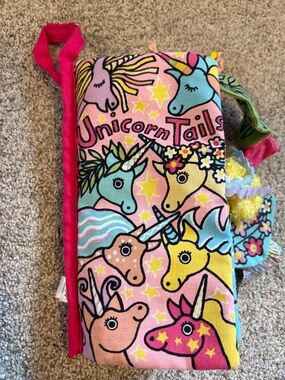Jellycat Plush Cloth Book Unicorn Tails Soft Sensory Crinkle Tags Anne Wilkinson